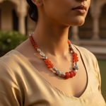 Load image into Gallery viewer, Red Carnelian Bead Necklace | 925 Silver | Women's Jewelry