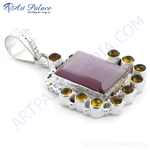 Load image into Gallery viewer, 925 Silver Amethyst Pendant for Women | Gemstone Jewelry