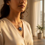 Load image into Gallery viewer, 925 Silver Blue Topaz & Amethyst Pendant for Women | Gift Jewelry