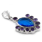 Load image into Gallery viewer, 925 Silver Blue Topaz & Amethyst Pendant for Women | Gift Jewelry