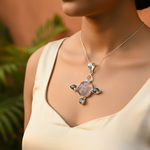 Load image into Gallery viewer, 925 Silver Flower Pendant Necklace | Gemstone Jewelry for Women