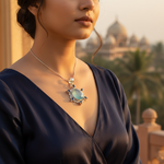 Load image into Gallery viewer, 925 Silver Blue Chalcedony Pendant for Women | Gemstone Jewelry