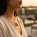 Load image into Gallery viewer, 925 Silver Green Onyx Teardrop Pendant for Women | Gift