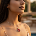 Load image into Gallery viewer, 925 Silver Red Carnelian Pendant for Women | Gemstone Jewelry