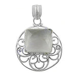 Load image into Gallery viewer, 925 Silver Square Stone Pendant Necklace | Women's Jewelry Gift