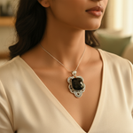 Load image into Gallery viewer, 925 Silver Black Onyx Pendant for Women | Gemstone Jewelry