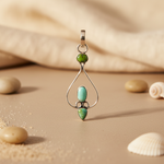 Load image into Gallery viewer, 925 Silver Gemstone Pendant for Women | Turquoise & Green