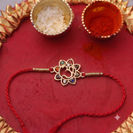 将图像加载到图库查看器中, Gold-Plated 925 Silver Om CZ Rakhi for Brother | Raksha Bandhan