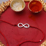 Load image into Gallery viewer, Infinity BRO 925 Sterling Silver Rakhi with CZ for Brother