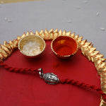 Load image into Gallery viewer, Buddha Head 925 Silver Rakhi for Brother on Red Thread