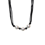 Load image into Gallery viewer, Black Bead and Silver Ball Necklace for Women | Fashion Jewelry