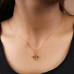 Load image into Gallery viewer, Gold Plated Four-Petal Flower Pendant Charm for Necklace
