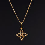 Load image into Gallery viewer, Gold Plated Four-Petal Flower Pendant Charm for Necklace