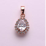 Load image into Gallery viewer, Rose Gold Plated Teardrop Cubic Zirconia Pendant Necklace for Women