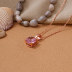 Load image into Gallery viewer, Rose gold plating Pink Gemstone Pendant Necklace for Women | Gift Jewelry