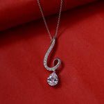 Load image into Gallery viewer, 925 Silver Pear Cut CZ Pendant Necklace for Women | Gift