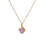 Load image into Gallery viewer, gold plating Plated Oval Cut Pink Stone Pendant Necklace for Women