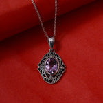 Load image into Gallery viewer, 925 Silver Amethyst Pendant Necklace for Women | Gift Jewelry