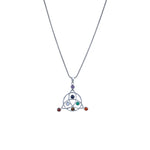 Load image into Gallery viewer, 925 Sterling Silver Celtic Knot Chakra Stone Pendant Necklace