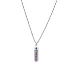 Load image into Gallery viewer, Rose Quartz 7 Chakra Point Pendant Necklace with Sterling Silver Box Chain