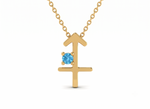 Load image into Gallery viewer, Gold Plated 925 Silver Sagittarius Zodiac Necklace with Blue Cubic Zirconia