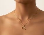 Load image into Gallery viewer, Scorpio Zodiac Necklace Gold Plated 925 Silver Astrology Pendant