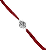 Load image into Gallery viewer, Ganesha 925 Sterling Silver Rakhi for Brother with Red Thread
