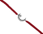 Load image into Gallery viewer, 925 Sterling Silver Moon Star Rakhi Bracelet for Brother