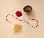 将图像加载到图库查看器中, 925 Sterling Silver Ganesha Rakhi with CZ for Brother