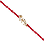 将图像加载到图库查看器中, Shiva Trishul Om 925 Silver CZ Rakhi for Brother, Gold-Plated