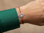 Load image into Gallery viewer, Lotus Rakhi in 925 Sterling Silver | Bracelet for Raksha Bandhan