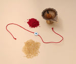 Load image into Gallery viewer, Evil Eye Rakhi for Brother in 925 Sterling Silver with CZ