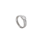 Load image into Gallery viewer, Adjustable Silver Solitaire Ring | Cubic Zirconia | For Women