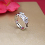 Load image into Gallery viewer, Silver Adjustable Ring with Cubic Zirconia | Women's Ring