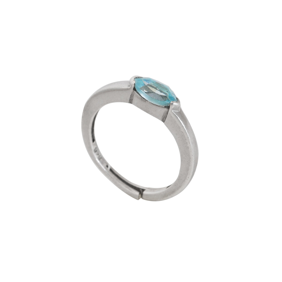 925 silver aquamarine ring for women | adjustable jewelry