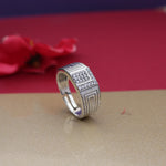 Load image into Gallery viewer, Silver Geometric Adjustable Ring | Men's Fashion Jewelry Gift
