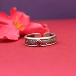 Load image into Gallery viewer, 925 Silver Garnet Ring for Women | Adjustable Open Ring