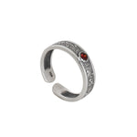 Load image into Gallery viewer, 925 Silver Garnet Ring for Women | Adjustable Open Ring
