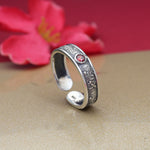 Load image into Gallery viewer, 925 Silver Garnet Ring for Women | Adjustable Open Ring