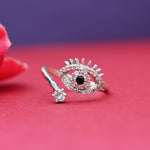 Load image into Gallery viewer, 925 Silver Cubic Zirconia Evil Eye Ring | Adjustable for Women