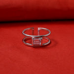 Load image into Gallery viewer, 925 Silver Baguette Stone Ring for Women | Adjustable Jewelry