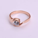 Load image into Gallery viewer, Rose Gold Plated Solitaire Ring with White Cubic Zirconia Stone for Women