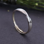 Load image into Gallery viewer, 925 Sterling Silver Adjustable Crossover Band Ring for Daily Wear