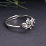 Load image into Gallery viewer, 925 Sterling Silver Adjustable Open Ring with Cubic Zirconia Accents