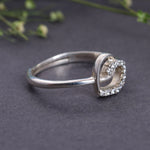Load image into Gallery viewer, 925 Sterling Silver Adjustable Ring with Clear CZ Accent Stones