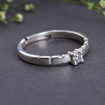 Load image into Gallery viewer, Sterling Silver Adjustable Solitaire Diamond Accent Ring for Women