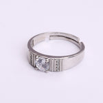 Load image into Gallery viewer, 925 Sterling Silver Adjustable Solitaire Diamond Ring for Men