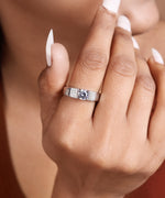 Load image into Gallery viewer, 925 Sterling Silver Adjustable Solitaire Diamond Ring for Men