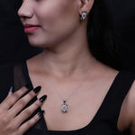 Load image into Gallery viewer, 925 Silver Blue Gemstone Necklace & Earrings Set for Women