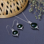Load image into Gallery viewer, 925 Silver Emerald Green Teardrop Jewelry Set | Women's Gift